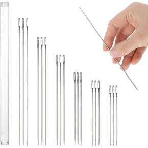 18 Pcs Large Eye Hand Sewing Needles for Sweater Embroidery, 6 Sizes Professional Upholstery Sharp Yarn Tapestry Needles for Crafting, Knitting, Crochet Repair with Plastic Bottle