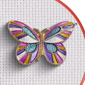 Magnetic Needle Minder Magnet Embroidery Accessories and Supplies Embroidery Needle Holder Cross Stitch Holder Needlework Supplies (Butterfly)