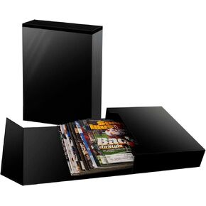 BCW Magazine File Holder - Black | Holds 20 Magazines | Magnetic Closure | Magazine Storage Box Holder | Magazine Box Ideal Organizer for Collectors and Storage Solution for Loose Magazines