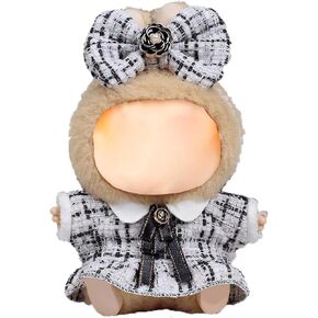 Labubu Clothes Desinger Compatitable with Labubu, Clothes for Labubu Dolls, Labubu Outfits, Cute Labubu Clothing and Accessories Set (LBB-P-Black)