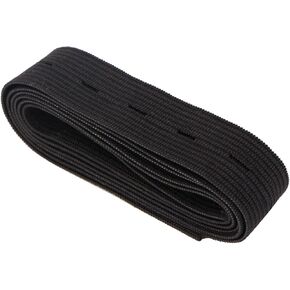 Angoily 1Pc Adjustable Elastic Band for Pregnant Women Stretchy Latex Cord with Button Clips for Comfortable Support for Maternity Wear Black Elastic Rope