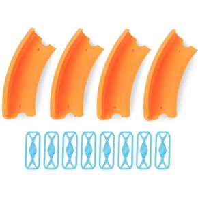 Atlas 45 Degree Banked Turn Compatible with Hot Wheels - 4 Pack, Durable Racetrack Expansion Pieces
