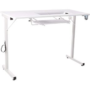 SewingRite SewStation 101 Portable Folding Sewing Table with Steel Legs, White - Perfect for Home, Office and Business