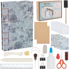 WEBEEDY 79 Pcs DIY Bookbinding Journal Kit for Adults Beginners,Japanese Style Bookbinding Kit for DIY Bookbinding Crafts and Sewing Supplies Handmade Book Lovers Birthday Gifts,8X6"/15X21cm(A5)