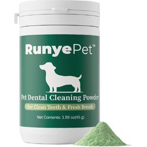 Dog Dental Powder, Plaque Off Pet Tooth Cleaning lab co - Bad Breath & Tartar Remover for Dogs, Dog Teeth Cleaning Powder and Cats Breath Freshener (1 PCS)