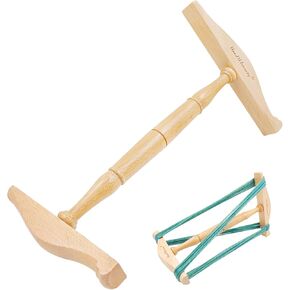 Medium-Sized Beechwood Niddy Noddy, 48 Inches (120cm) Skein Yarn Winder, Handcrafted Yarn Swift for Skein Making & Wool Winding