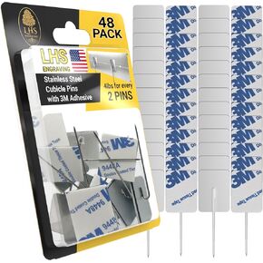 LHS - Unbreakable Cubicle Pins for Fabric Walls and Decor, Heavy-Duty for Hanging Name Plates in Your Office, and Nameplate Holders - Value Pack of 6, 12, 24, 48