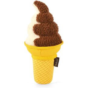 P.L.A.Y. Dog Toys - Junk Food Themed Durable Squeaker Chew Toy, Great for Puppies & All Dog Breeds & Sizes - Machine Washable (Soft Serve Ice Cream)
