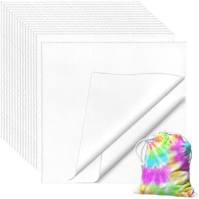 50 PCS 10 x10 Inch Cotton Fabric,White Precut Cotton Squares,Solid White Color Sewing Fabric Bundles Quilting Cloth for Craft Lovers DIY Sewing Crafting