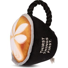 Kenneth Cole Plush Dog Toys - Pizza, Hot Dog & Coffee Cup - Stylish, Durable Squeaky Toys for Small & Medium Dogs