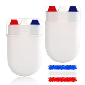 2pcs Patriotic 4th of July Face Paint, Blue White & Red Softball Baseball Face Paint Stick USA American Flag Face Paint Independence Day & Sports Events Stuff for Athletes Men Women Kids