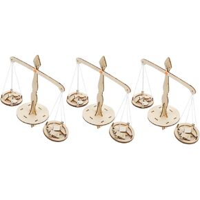3sets Wooden Balance Scale Toy for Boys and Girls Educational Math Weighing Scale for Kindergarten DIY Creative Learning Tool for Understanding Weight and Balance