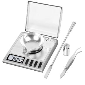 Stainless Steel Miniature Scale 50g 0.001g for Gold Weighing Precise Measurement of Gold Emery and Other Valuables