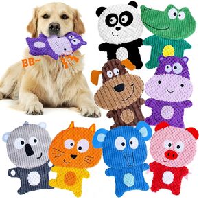 No Stuffing Dog Squeaky Toys, 8 Pack Stuffless Dog Chew Toys, Tough Soft Plush Crinkle Toys, Pet Supplies Durable Puppy Teething Interactive to Keep Them Busy for Small Medium Breeds