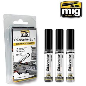 Ammo MIG-7508 Bare Metal Colors Oilbrushers Set, Multicolour