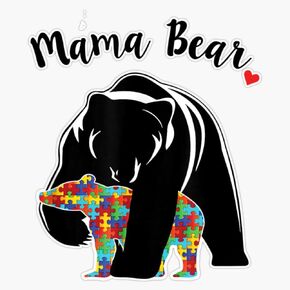 Mama Bear Autism Awareness Proud Mom Gift Sticker Vinyl Decal Bumper Sticker 5"