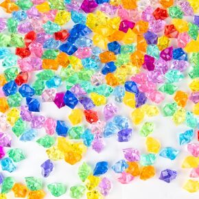 600pcs Fake Ice - Fake Rock 0.4x0.5 Inch Decorative Rocks For Vase Acrylic Gems Crushed Ice Acrylic Rocks For Vase Filler, Decorations, Centerpieces, Party (Colorful)