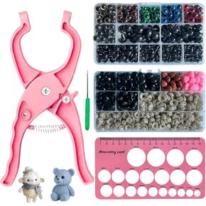 Safety Eye Tool Eye Insalles - Precision Tool for Amigurumi & Handmade Toys | Ergonomic,Doll Making Supplies,Portable (5-30mm) | Gift-Ready for Craft Lovers（Pink）