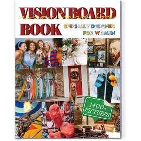 Vision Board Book, 1400+ Inspirational Pictures Quotes & Stickers, Vision Board Kit for Women, Magazine Pictures for Vision Board, Realize Dreams and Create Life Goals, Collage Book for Manifestation
