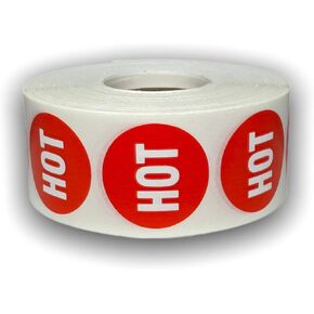 1000 Labels 1-1/8" Round Red HOT Point of Sale Pricing Inventory Control Retail Stickers 1 Roll