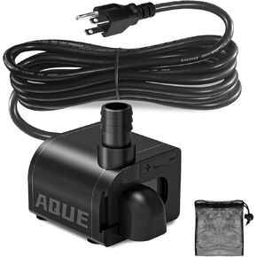 Submersible fountain pump, an ultra-quiet water pump with a filter screen. 85GPH,120V 60HZ, features a detachable design, and is suitable for fish tanks, aquariums, hydroponic systems, and fountains.