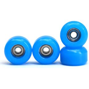 Teak Tuning CNC Polyurethane Fingerboard Bearing Wheels, Light Blue - Set of 4 Wheels - Durable Material with a Hard Durometer