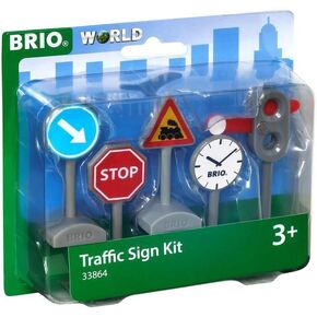 BRIO World - 33864 Traffic Sign Kit | 5 Piece Toy Train Accessory for Kids Ages 3 and Up