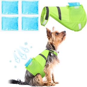 Aliceset 2 Pcs Dog Cooling Vest with 4 Recyclable Ice Pack Summer Outdoor Dog Cooling Harness Pet Adjustable Jacket Cooler(Extra Large)