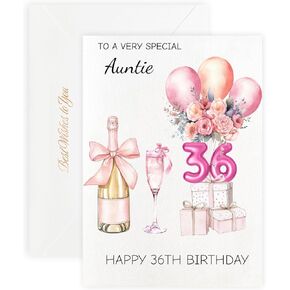 MAGJUCHE 69th Birthday Cards for Auntie, Pink Happy Birthday Cards, with Envelope and Wax Seal, 5x7 inch