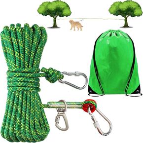 Dog Tie Out Cable for Camping, Portable 360° Tangle Free Dog Trolley System for Yard Camping, Suit for Dogs up to 400lbs