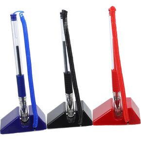 3Pcs Reception Desk Security Pen with Theft Holder Reliable Countertop Pens for Office Bank Hotel Lobby Use Comfortable Grip Easy to Use in Public Spaces