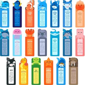 100 Pack Bookmarks for Kids – Fun Animal Fact Book Marks for Reading, Classroom Rewards, Student Incentives, Bulk Supplies for Teachers
