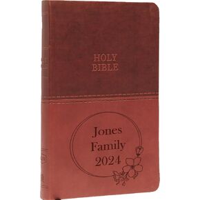 Printualist Personalized Gift Bible with Name Engraved, KJV, Turquoise, King James Version, Red Letter Edition, Comfort Print, Faux Leather