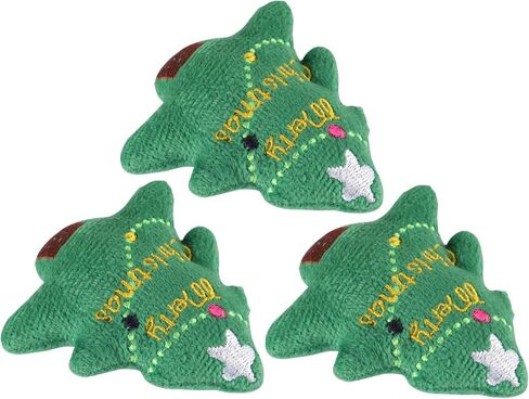 Hemoton 3pcs Adorable Christmas Tree Plush Cat Teething Toy Fun Interactive Holiday Cat Toy for Kittens for Indoor Play and Festive Decoration in Kuwait