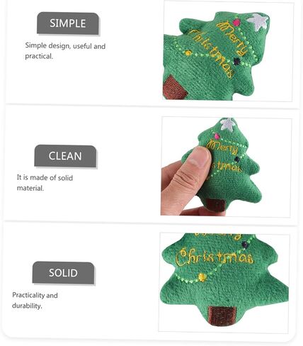 Hemoton 3pcs Adorable Christmas Tree Plush Cat Teething Toy Fun Interactive Holiday Cat Toy for Kittens for Indoor Play and Festive Decoration in Kuwait