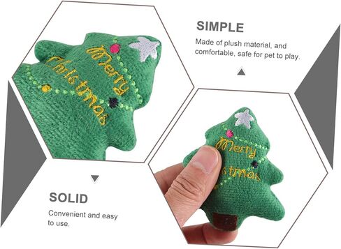 Hemoton 3pcs Adorable Christmas Tree Plush Cat Teething Toy Fun Interactive Holiday Cat Toy for Kittens for Indoor Play and Festive Decoration in Kuwait