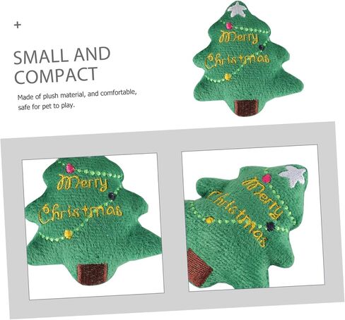 Hemoton 3pcs Adorable Christmas Tree Plush Cat Teething Toy Fun Interactive Holiday Cat Toy for Kittens for Indoor Play and Festive Decoration in Kuwait
