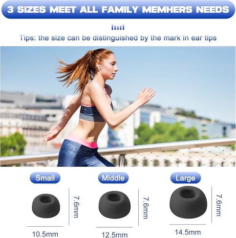 6 أزواج من أطراف الأذن Airpod Pro لإلغاء الضوضاء، أطراف أذن بديلة لأجهزة Airpods Pro 2 مع حافظة، أطراف سماعات أذن من السيليكون الناعم للاستخدام لفترة طويلة، أبيض، S/M/L (أبيض) in Kuwait