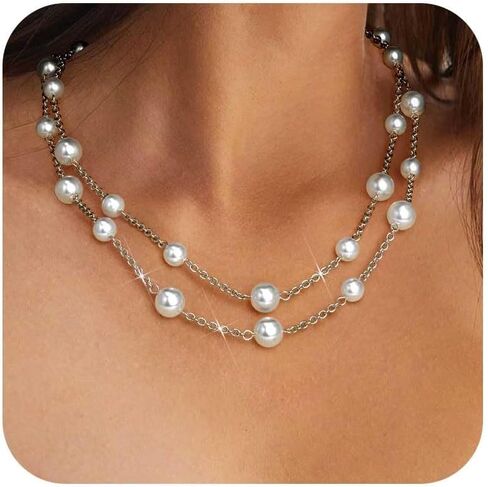 Gold Pearl Drop Necklace Earrings Set with CZ Crystals Pearl Pendant for Women Bride Bridesmaid Birthday Pearl Jewelry Gifts in Saudi Arabia