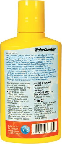 Cllifier Tetra Water Clarifier ، محلول معالجة الحوض ، 8.45 أوقية ، يمسح مياه السمك الملبد بالغيوم ، آمنة للاستخدام مع الأسماك والنباتات ، للمياه العذبة in Kuwait