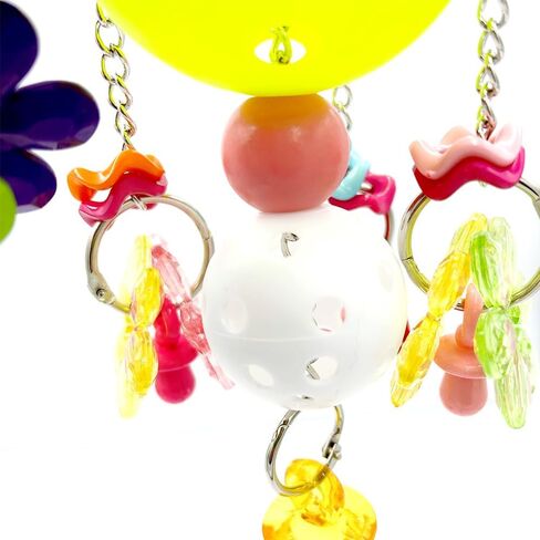 Pullable Bird Plastic Ball Toys with Acrylic Pacifiers and Flowers, Colorful Parrot Toys for Medium and Large Parrot Quaker Monk Parakeet Sun Conures (Light Green) in Saudi Arabia