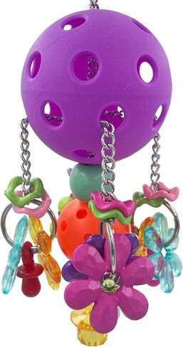 Pullable Bird Plastic Ball Toys with Acrylic Pacifiers and Flowers, Colorful Parrot Toys for Medium and Large Parrot Quaker Monk Parakeet Sun Conures (Light Green) in Saudi Arabia
