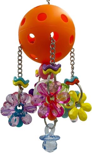 Pullable Bird Plastic Ball Toys with Acrylic Pacifiers and Flowers, Colorful Parrot Toys for Medium and Large Parrot Quaker Monk Parakeet Sun Conures (Light Green) in Saudi Arabia