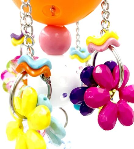 Pullable Bird Plastic Ball Toys with Acrylic Pacifiers and Flowers, Colorful Parrot Toys for Medium and Large Parrot Quaker Monk Parakeet Sun Conures (Light Green) in Saudi Arabia