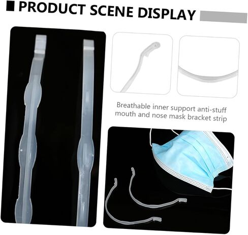 Cabilock 1set Mouth and Nose Mask Bracket Tape Neoprene Strap Band Face Masks for Adults Mouth Mask Protection Strip Mouth Mask Inner Holder Mask Insert Strap Pp White 12pcs in Saudi Arabia