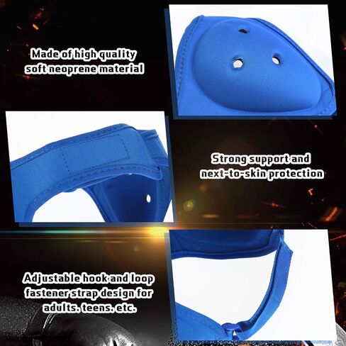 Jerify 2 Pcs Headgear for Wrestling Kids Youth Wrestling Headgear Soft Grappling Head Gear Wrestling Adjustable Wrestling Ear Guard Protective Wrestling Gear for Adult Boys Girls Hockey (Blue) in Kuwait