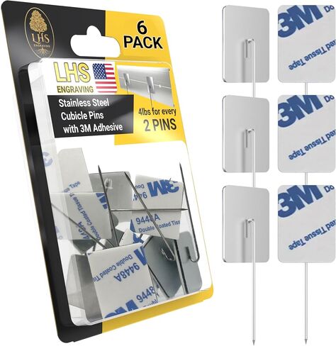 LHS - Unbreakable Cubicle Pins for Fabric Walls and Decor, Heavy-Duty for Hanging Name Plates in Your Office, and Nameplate Holders - Value Pack of 6, 12, 24, 48 in Saudi Arabia