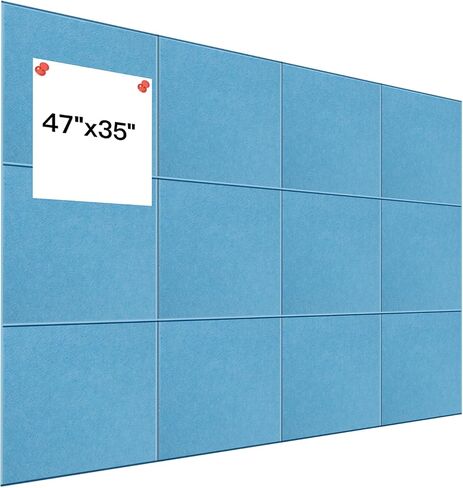 12 Pack Large Cork Board Alternative, 47" x 35" Bulletin Board, Felt Wall Tiles with Safe Removable Adhesive Tabs, Cork Boards for Walls Office School & Home in Saudi Arabia