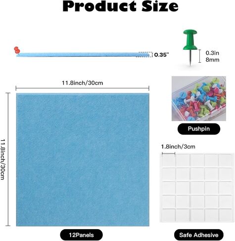 12 Pack Large Cork Board Alternative, 47" x 35" Bulletin Board, Felt Wall Tiles with Safe Removable Adhesive Tabs, Cork Boards for Walls Office School & Home in Saudi Arabia