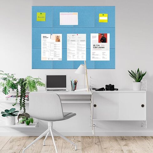 12 Pack Large Cork Board Alternative, 47" x 35" Bulletin Board, Felt Wall Tiles with Safe Removable Adhesive Tabs, Cork Boards for Walls Office School & Home in Saudi Arabia